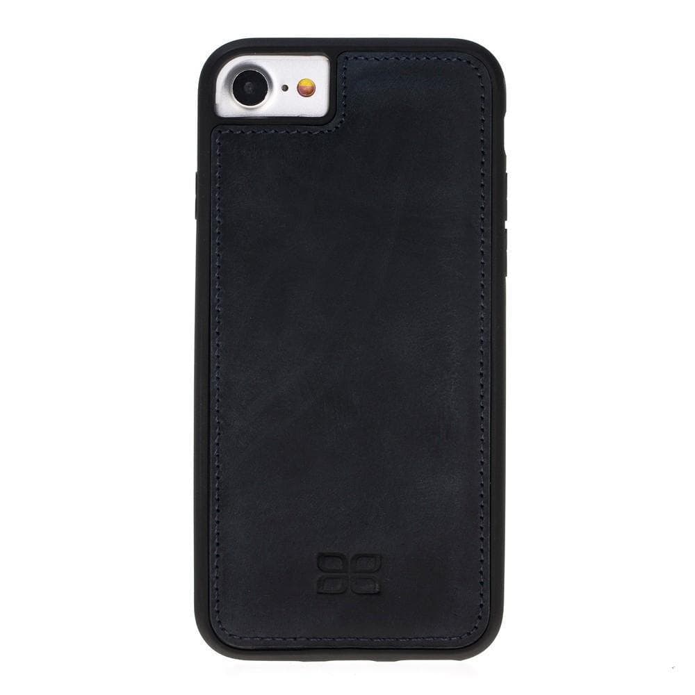 Flexible Genuine Leather Back Cover for Apple iPhone 7 Series iPhone 7 / Antic Dark Blue Bouletta