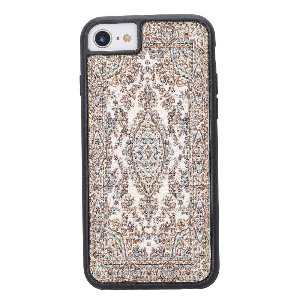 Flexible Genuine Leather Back Cover for Apple iPhone 7 Series iPhone 7 / Motif White Bouletta LTD
