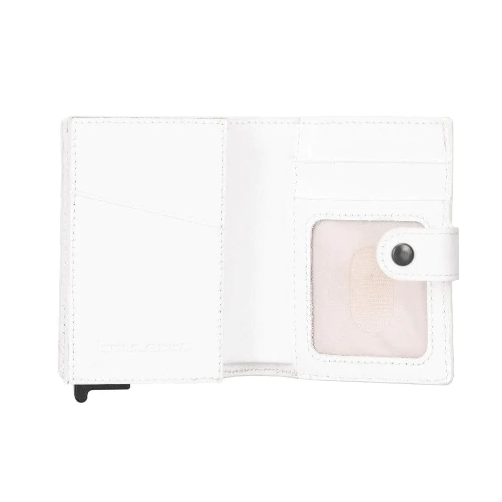 Leather Palertag Zip Mechanical Card Holder White Bouletta