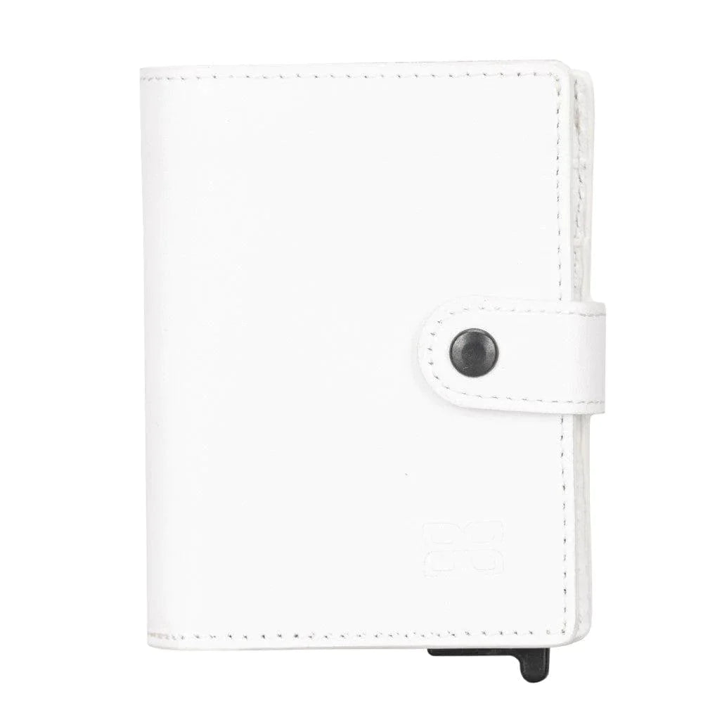 Leather Palertag Zip Mechanical Card Holder White Bouletta