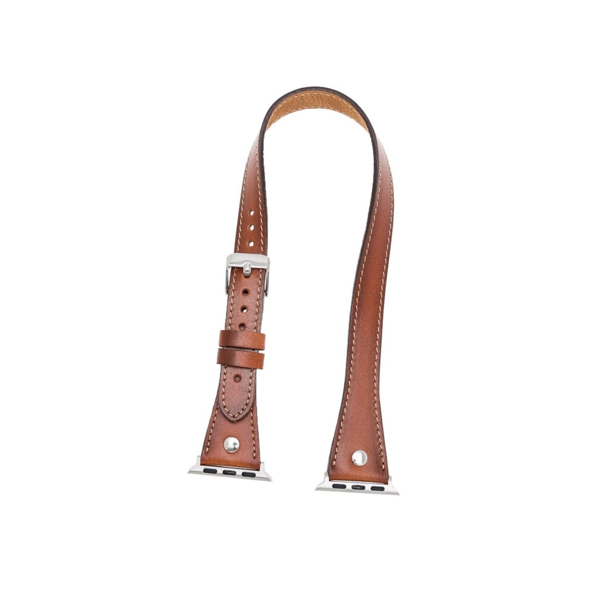 Leeds Double Tour Slim with Silver Bead Apple Watch Leather Straps Bouletta LTD