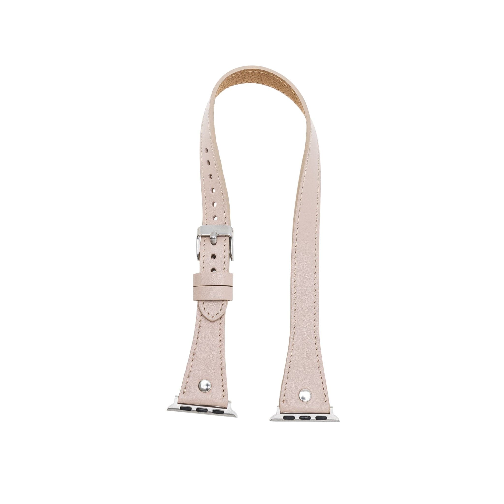 Leeds Double Tour Slim with Silver Bead Apple Watch Leather Straps Bouletta LTD