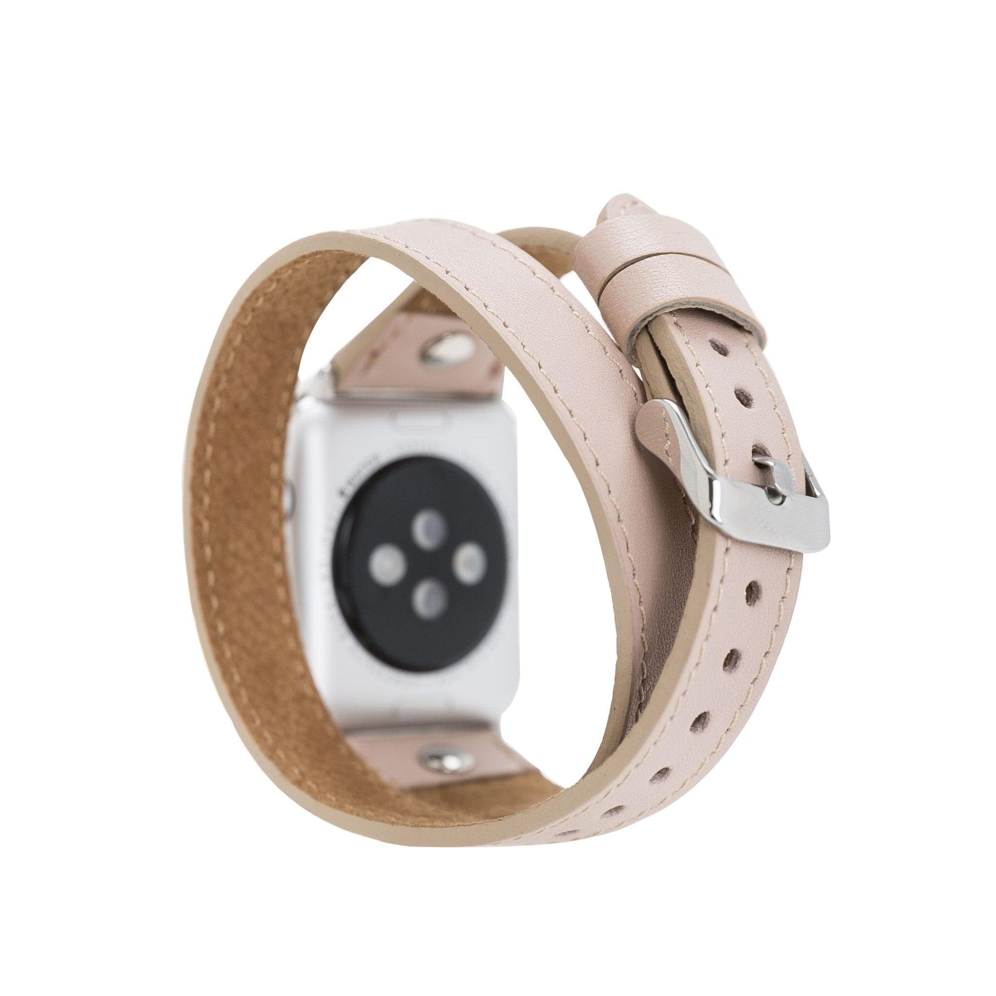 Leeds Double Tour Slim with Silver Bead Apple Watch Leather Straps Bouletta LTD