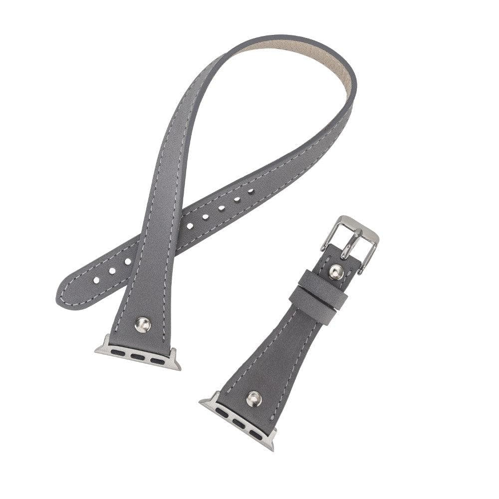 Leeds Double Tour Slim with Silver Bead Apple Watch Leather Straps Bouletta LTD