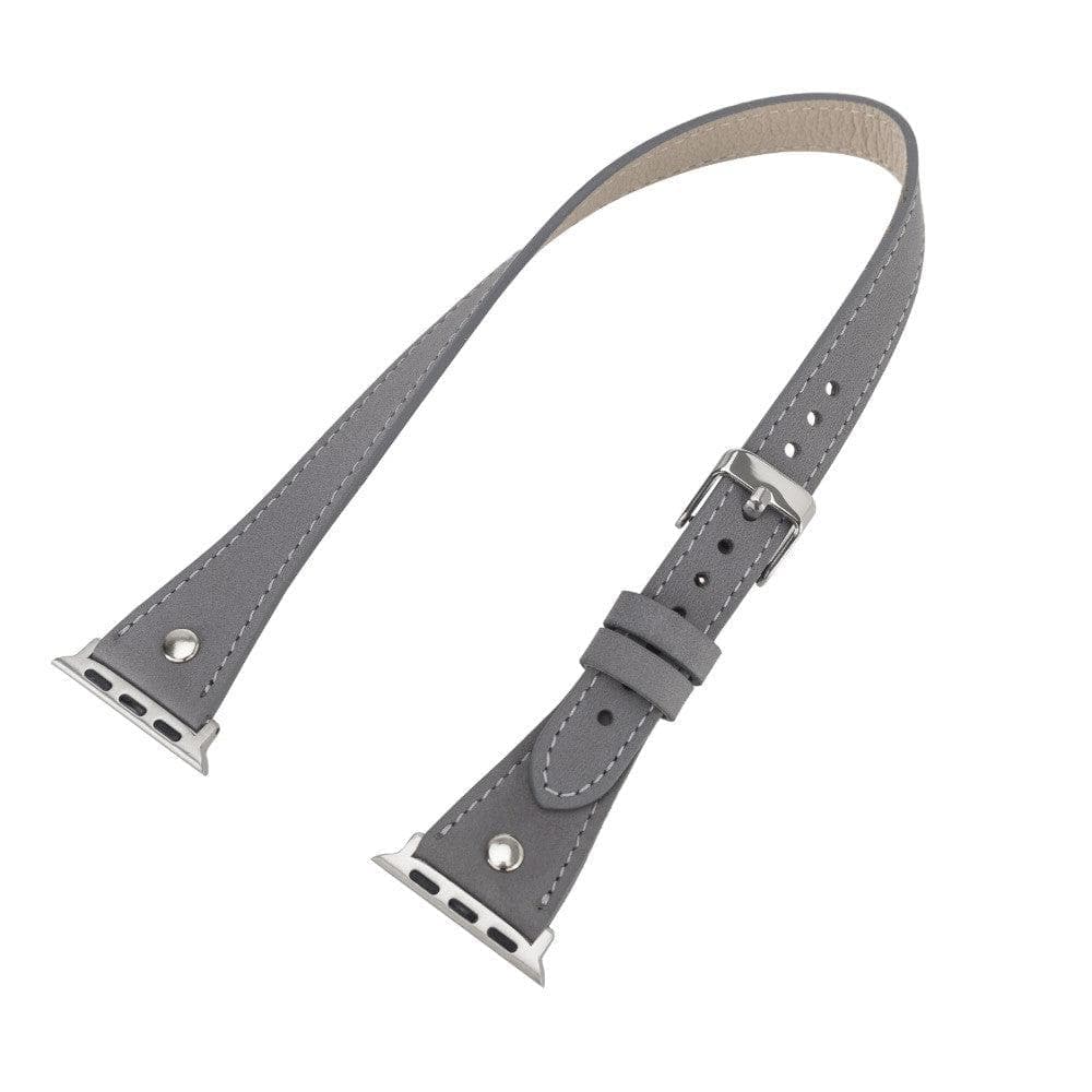 Leeds Double Tour Slim with Silver Bead Apple Watch Leather Straps Bouletta LTD