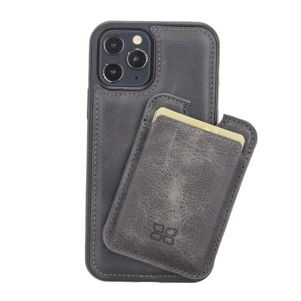 Maggy Magnetic Detachable Leather Card Holder for Back Covers Gray / Leather Bouletta B2B