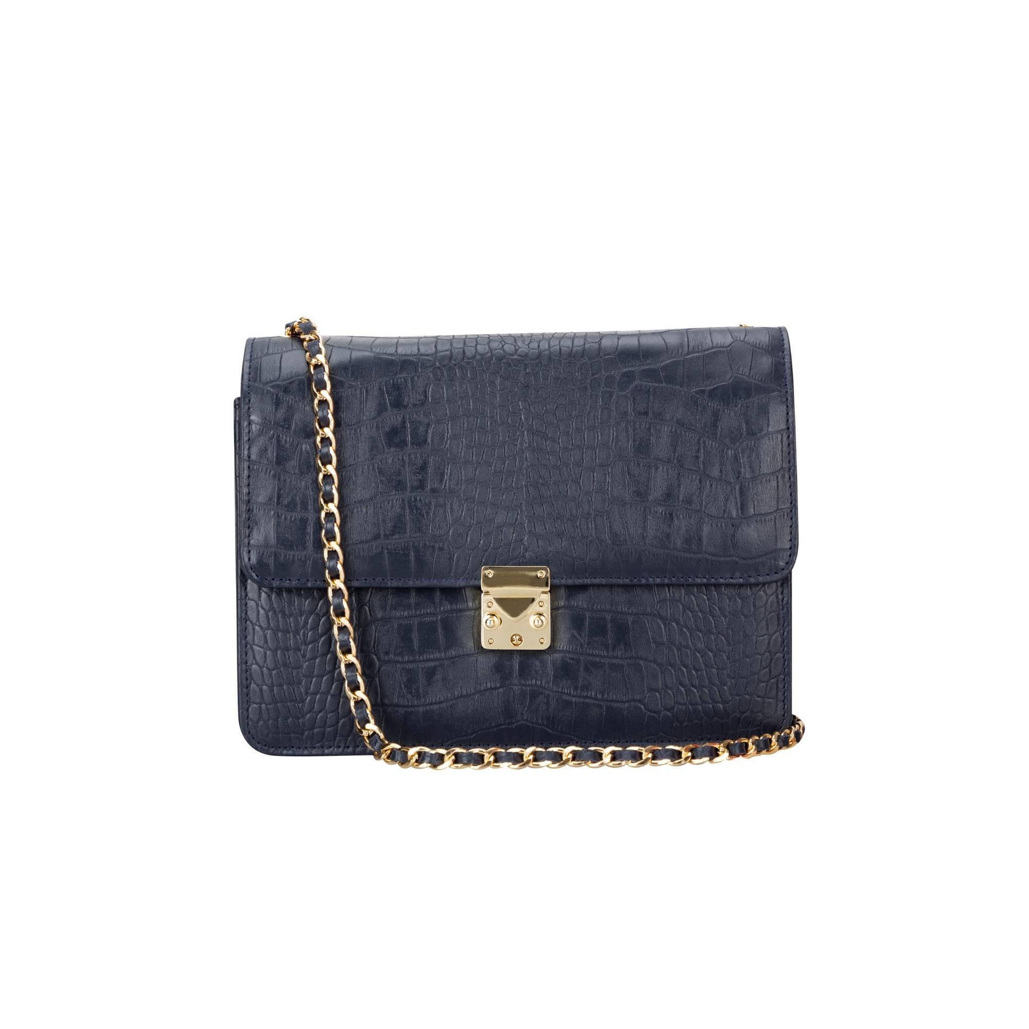 Oxi Geniune Leather Women’s Bag Navy Croc Bouletta B2B