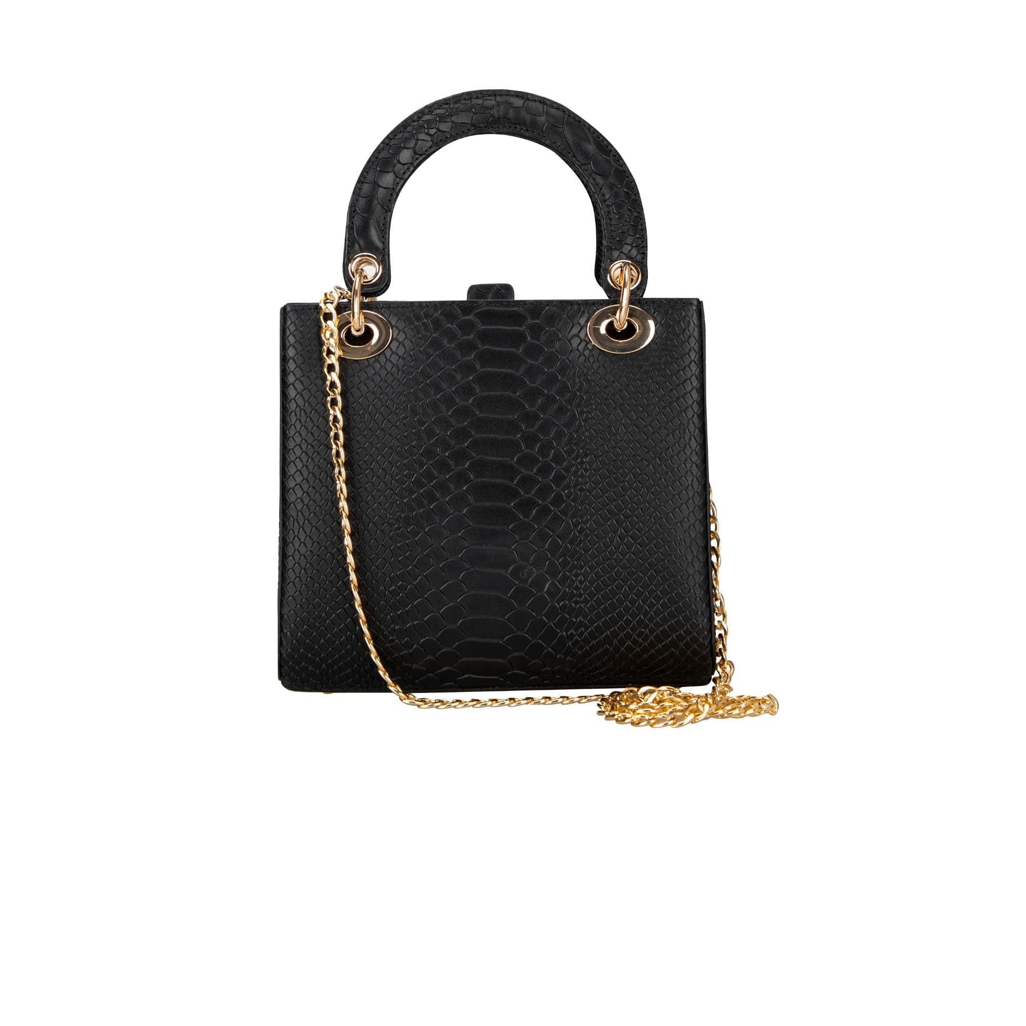 Pinny Geniune Leather Women’s Bag Black Snake Pattern Bouletta B2B