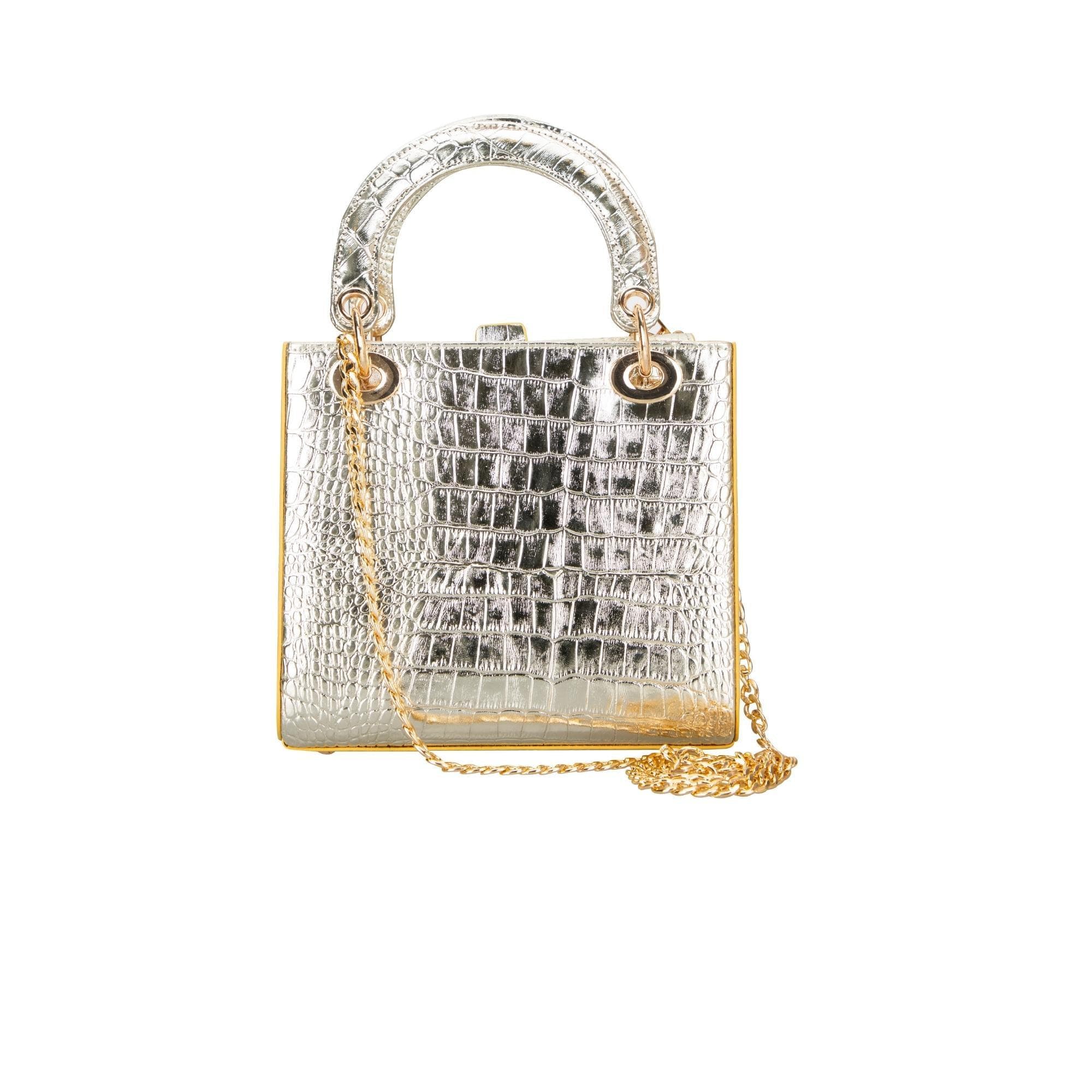 Pinny Geniune Leather Women’s Bag Gold Croc Bouletta B2B
