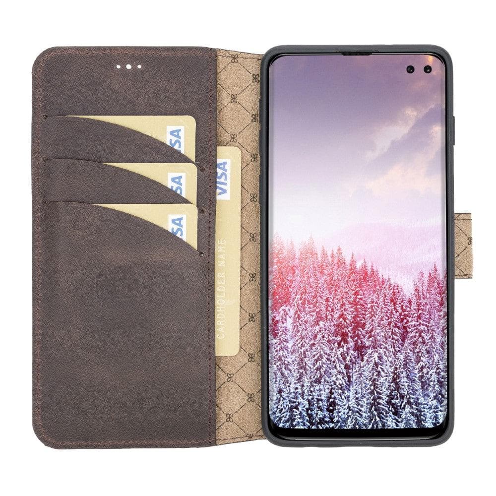 Samsung Galaxy S10 Series Leather Wallet Cover Folio Case Samsung S10 / Tiguan Brown Bouletta