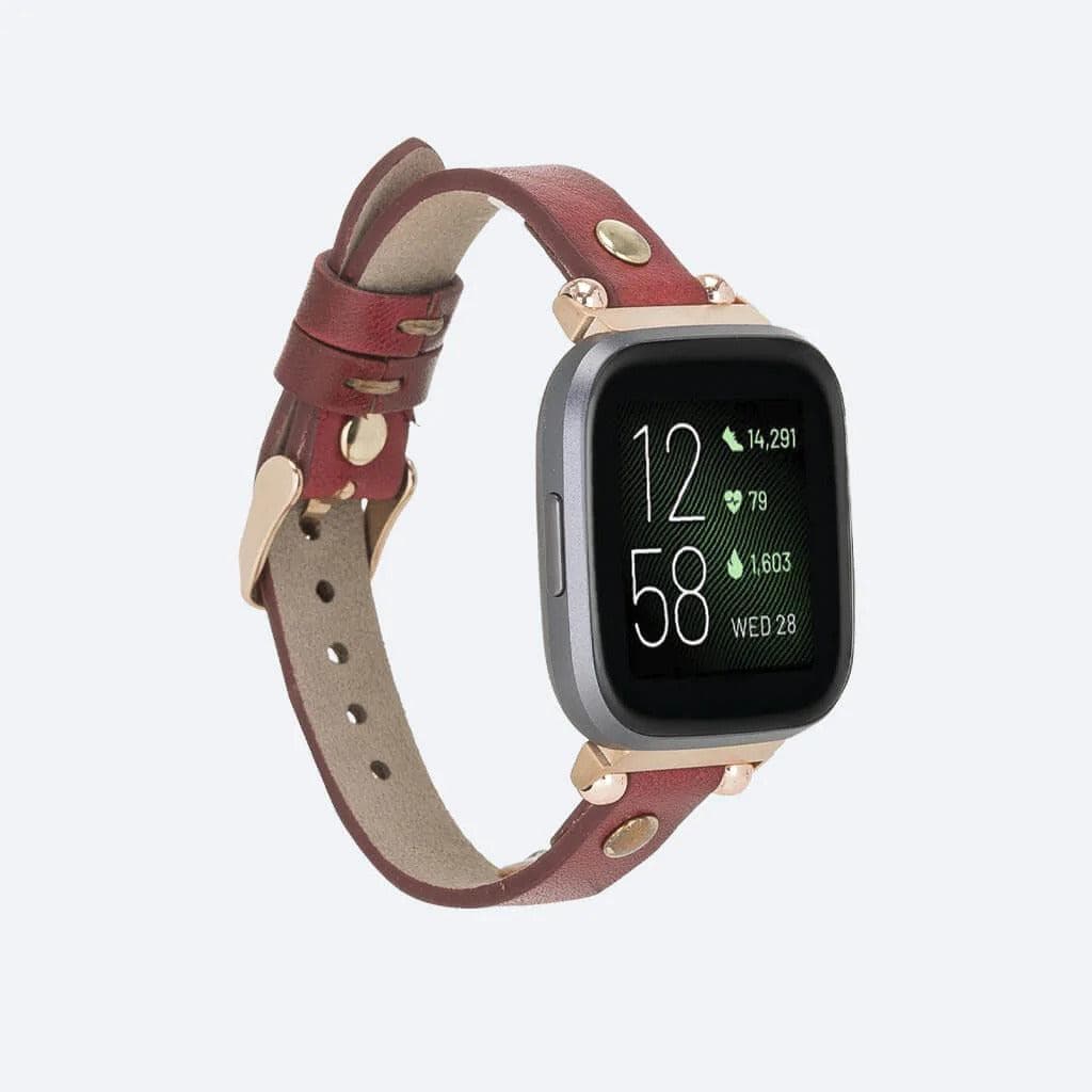 Slim FitBit Leather Strap Red Bouletta