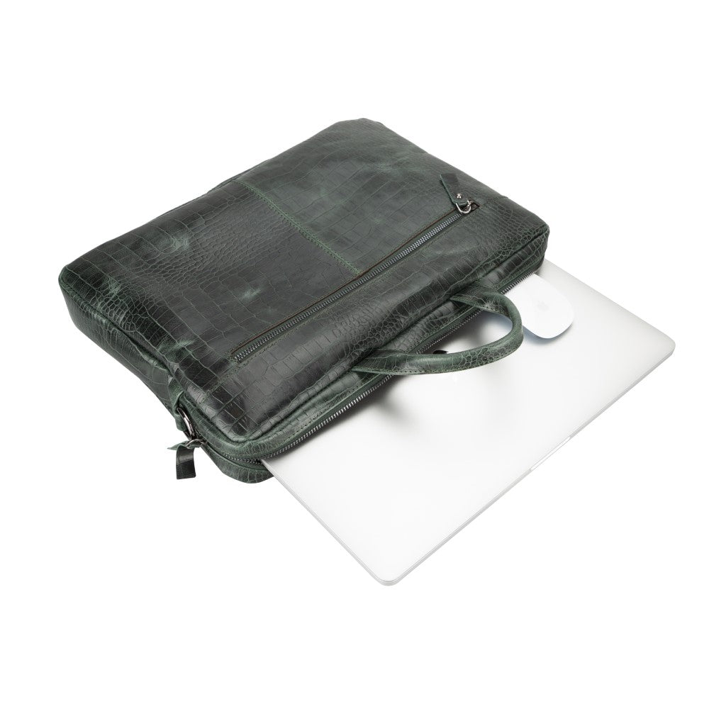 Apollo Croco Leather Laptop Bag