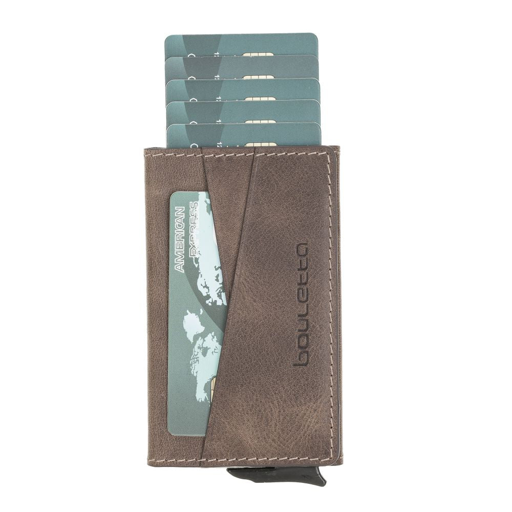 Austin Leather Mechanism Card Holder with RFID