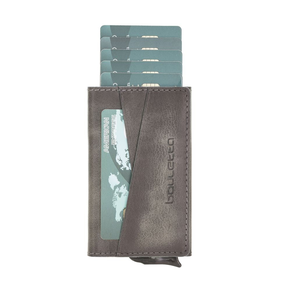 Austin Leather Mechanism Card Holder with RFID