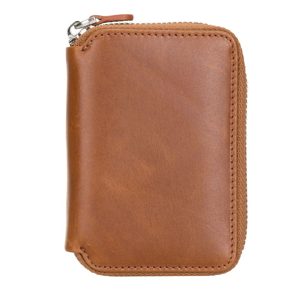 Elvis Leather Credit Card Holder - Zip Wallet Type