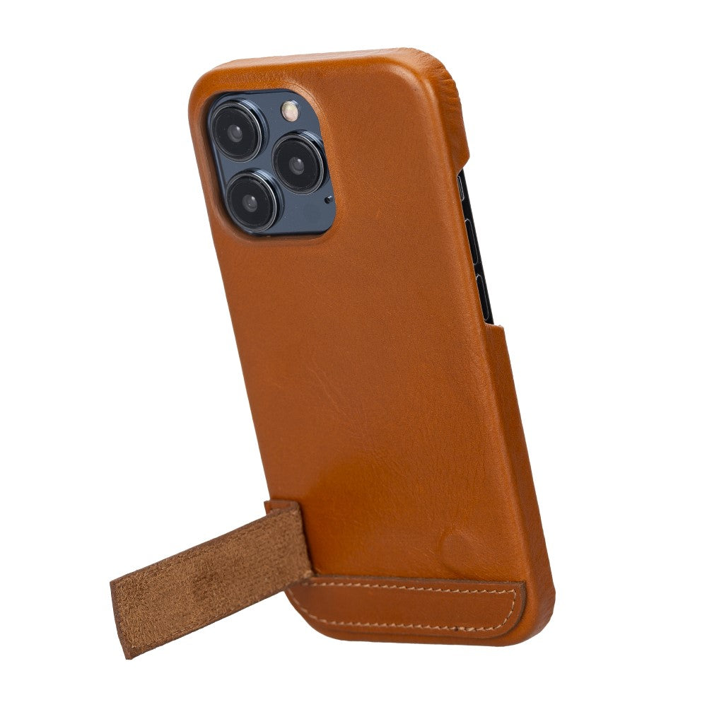 F360 Cover Base - Fully Leather Covered Back Cover Case with Stand for iPhone 13 Series