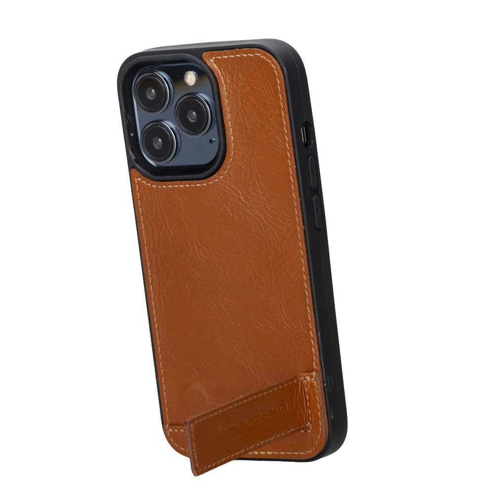 Flexible Back Cover Base - Flexible Leather Back Cover Case with Stand for iPhone 13 Series