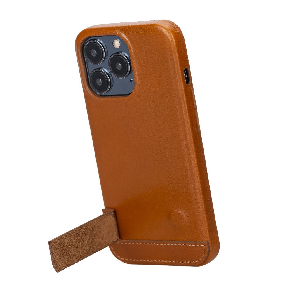 Rock Cover Base - Leather Back Cover Case with Stand for iPhone 13 Series