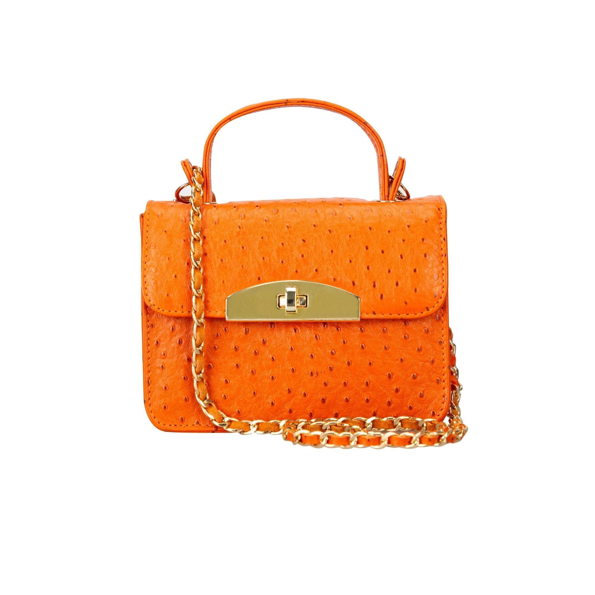 Alisha Geniune Leather Women’s Bag Light Orange Ostrich Bouletta