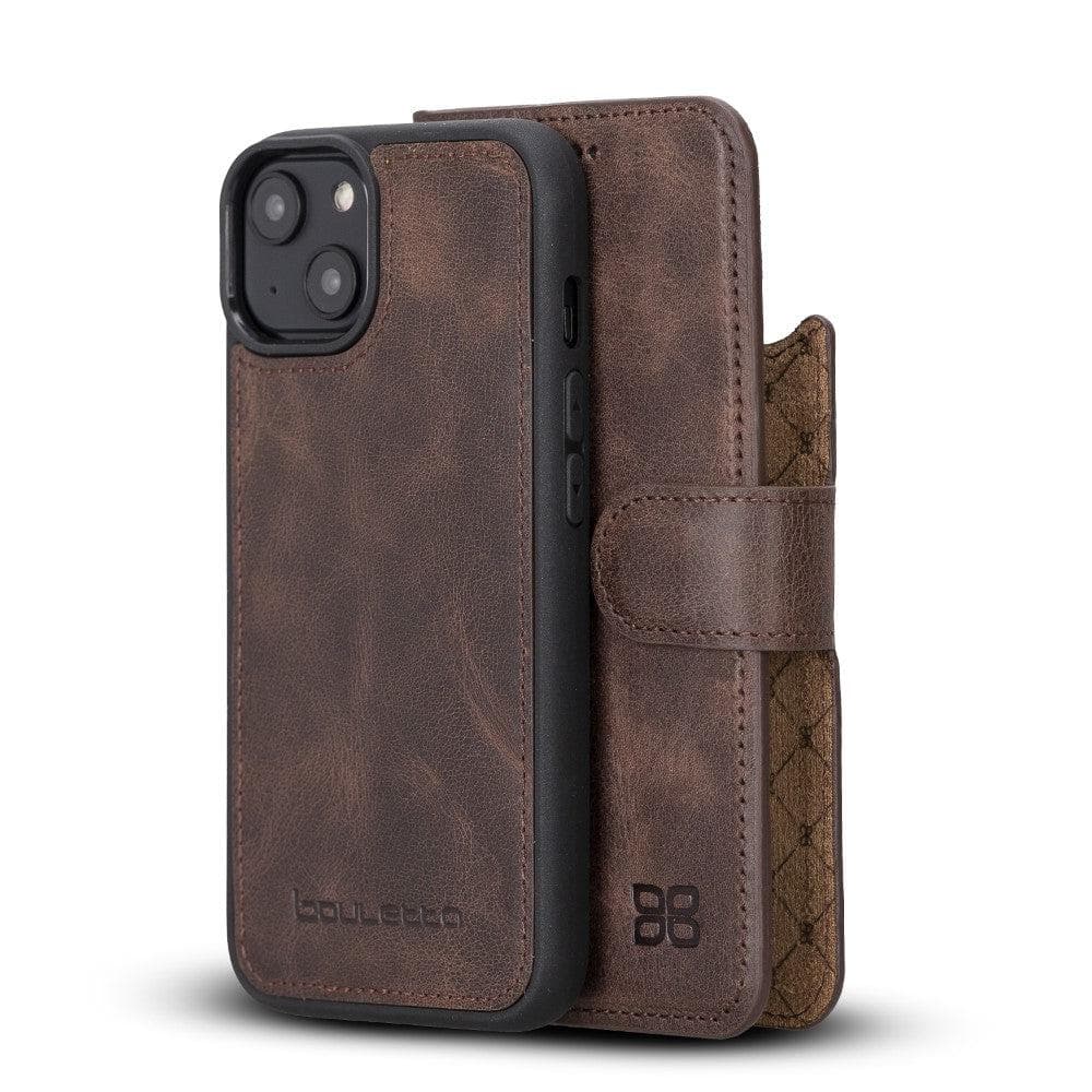Apple iPhone 14 Series Detachable Leather Wallet Case Darker Color - MW iPhone 14 Plus / Dark Brown Bouletta LTD