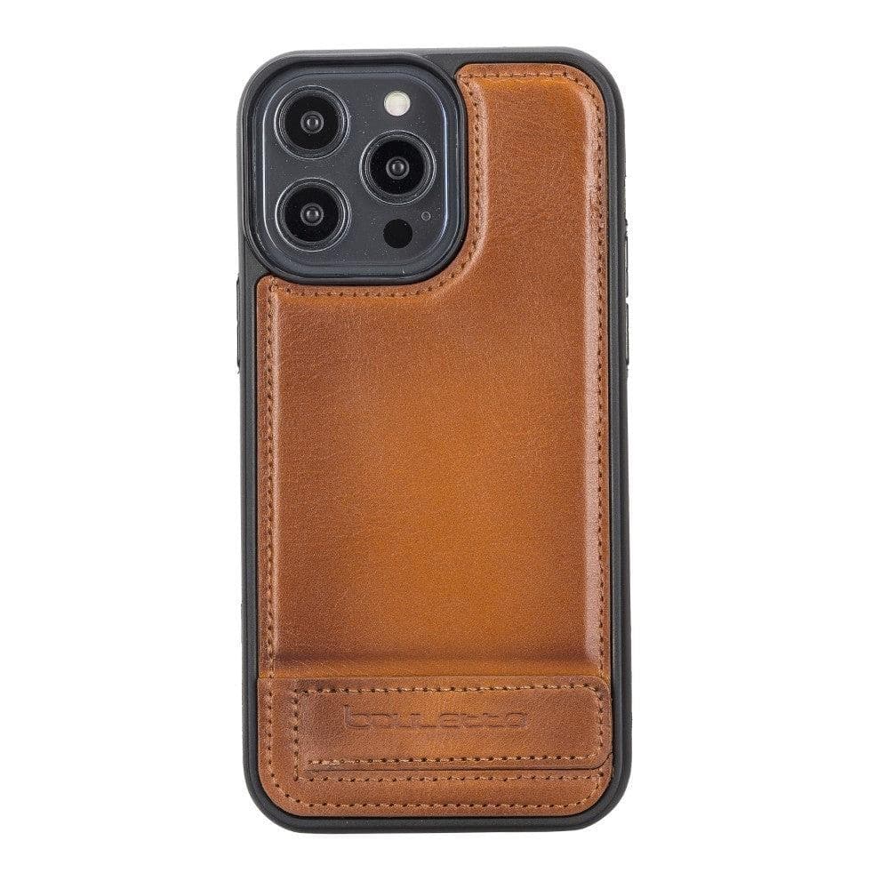 Apple iPhone 14 Series Leather Back Cover with Stand iPhone 14 Pro Max / Tan Bouletta LTD