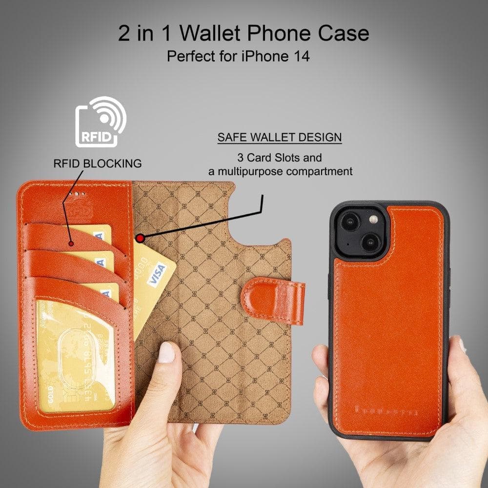 Apple iPhone 15 Series Detachable Leather Wallet Case Colorful - MW Bouletta LTD