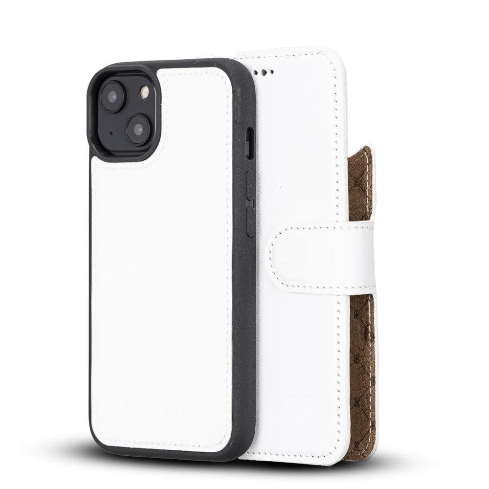 Apple iPhone 15 Series Detachable Leather Wallet Case Colorful - MW iPhone 15 Plus / White / Leather Bouletta LTD