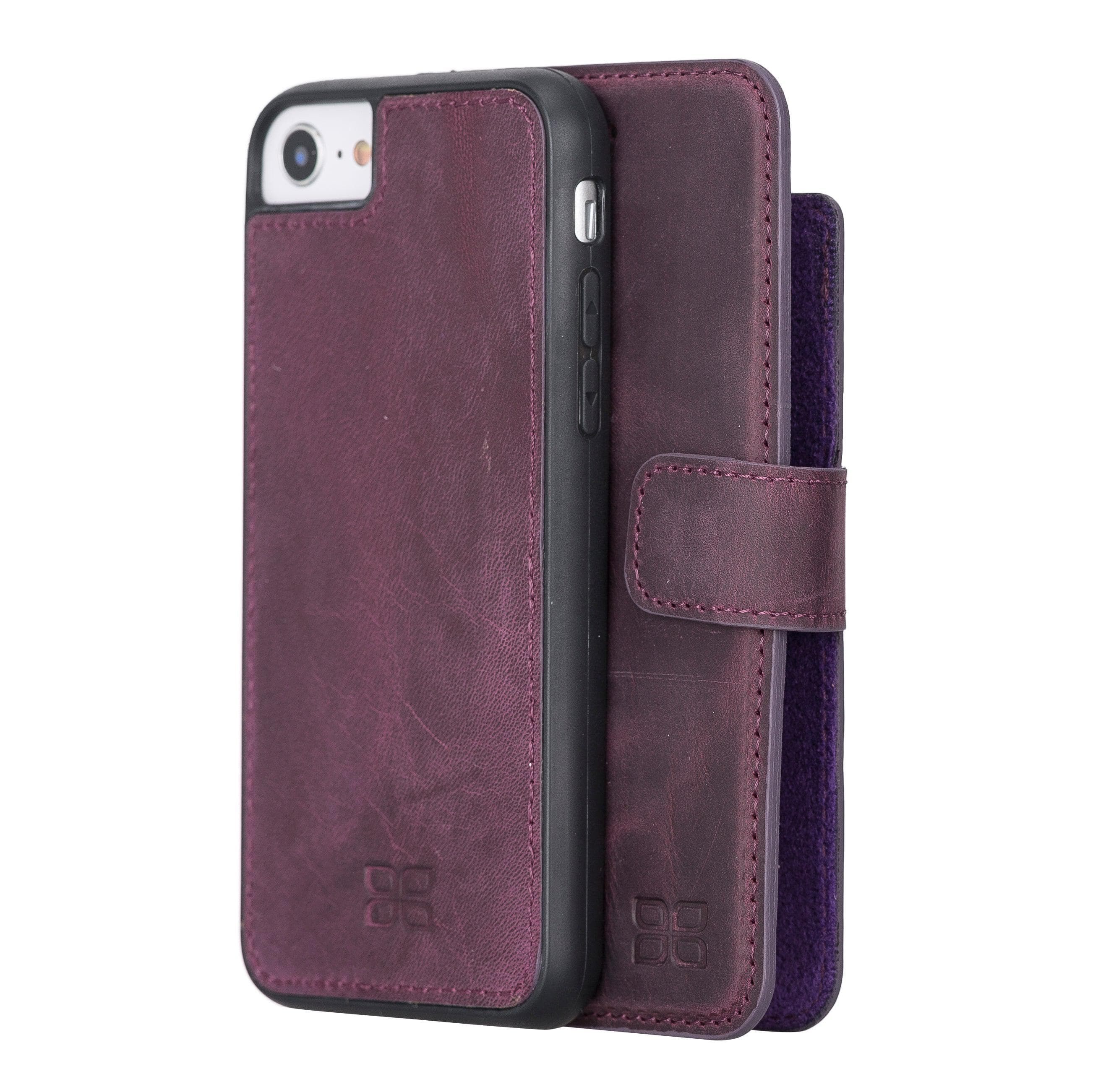 Apple iPhone 7 Series Detachable Leather Wallet Case - MW iPhone 7 / Antic Purple Bouletta LTD