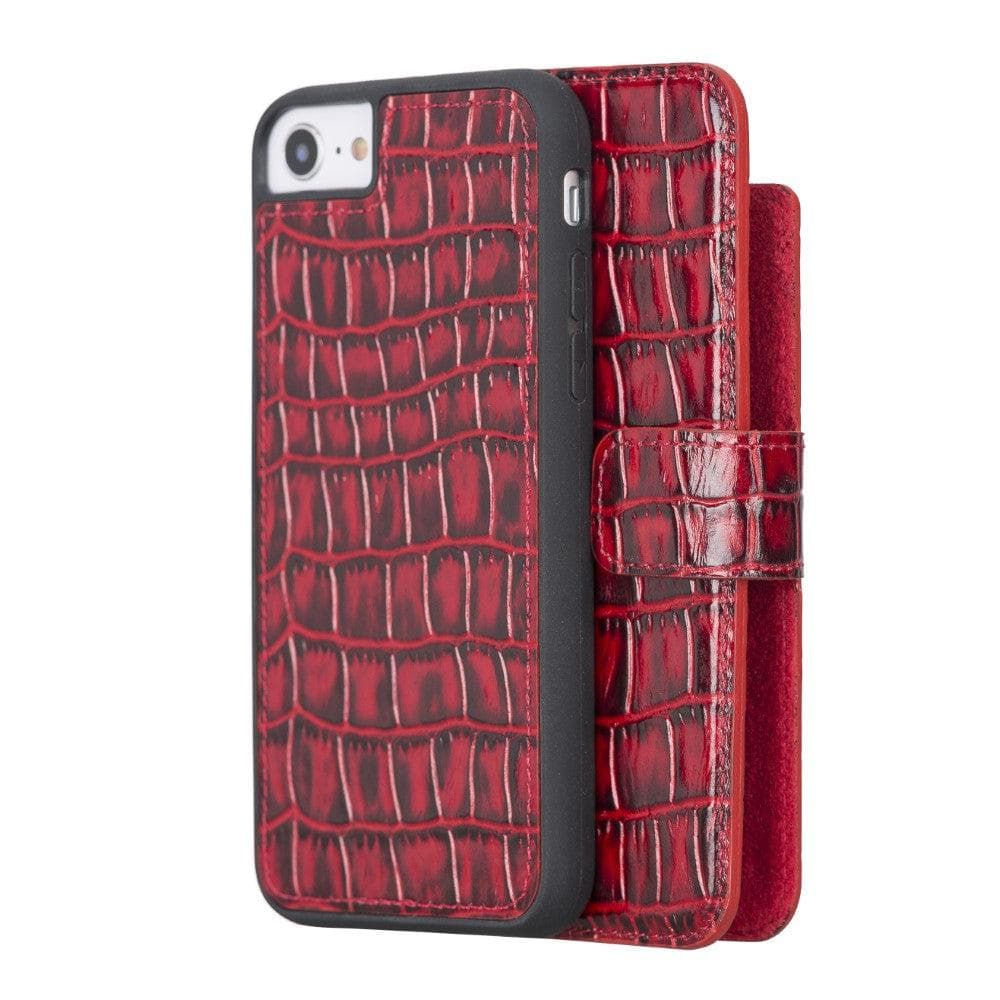 Apple iPhone 7 Series Detachable Leather Wallet Case - MW iPhone 7 / Croco Red Bouletta LTD