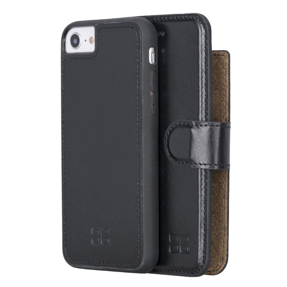 Apple iPhone 8 Series Detachable Leather Wallet Case - MW iPhone 8 / Rustic Black Bouletta LTD