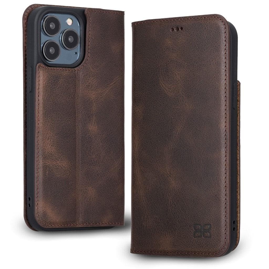Brooks Leather Slim Wallet Case for Apple iPhone 13 Series iPhone 13 Pro Max / Dark Brown Bouletta LTD