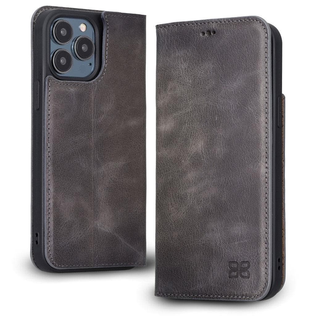 Brooks Leather Slim Wallet Case for Apple iPhone 13 Series iPhone 13 Pro Max / Gray Bouletta LTD