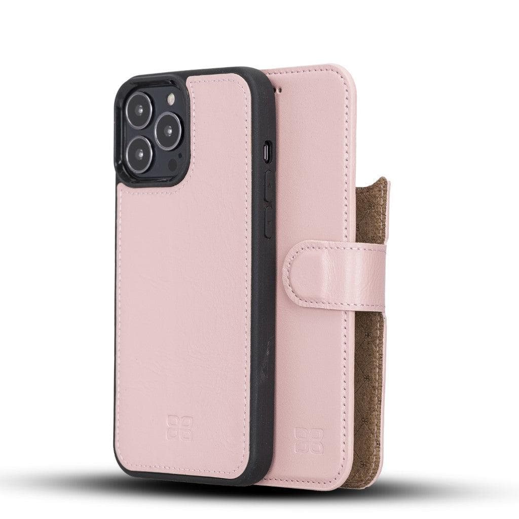 Detachable Leather Wallet Case for Apple iPhone 13 Series iPhone 13 Pro Max / Pink Bouletta LTD