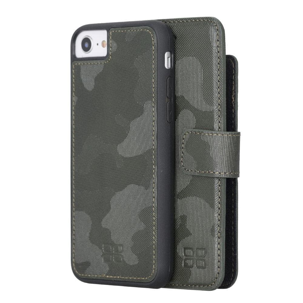 Detachable Leather Wallet Case for Apple iPhone SE Series iPhone SE 1st Genaration / Camouflage Gray Bouletta LTD