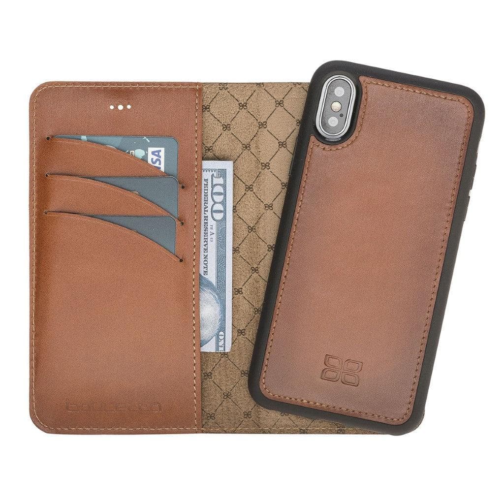 Detachable Leather Wallet Case for Apple iPhone X Series iPhone XR / Tan Bouletta LTD