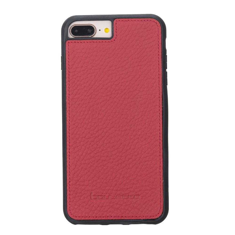 Flexible Genuine Leather Back Cover for Apple iPhone 7 Series iPhone 7 Plus / Flother Red Bouletta