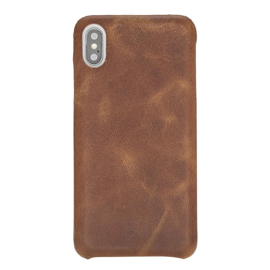 Full Leather Covered Back Cover for Apple iPhone X Series Tiguan Tan / iPhone XS Max Bouletta LTD