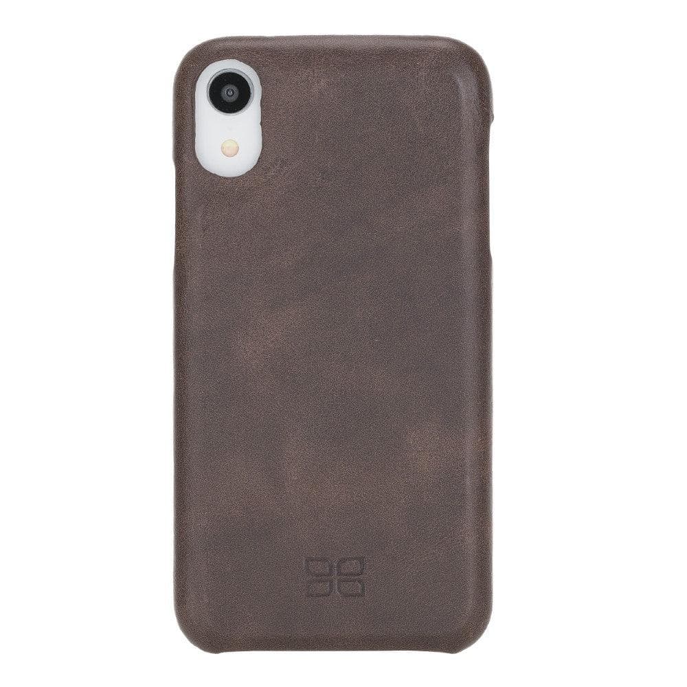 Full Leather Covered Back Cover for Apple iPhone X Series iPhone XR / Tiguan Brown Bouletta LTD