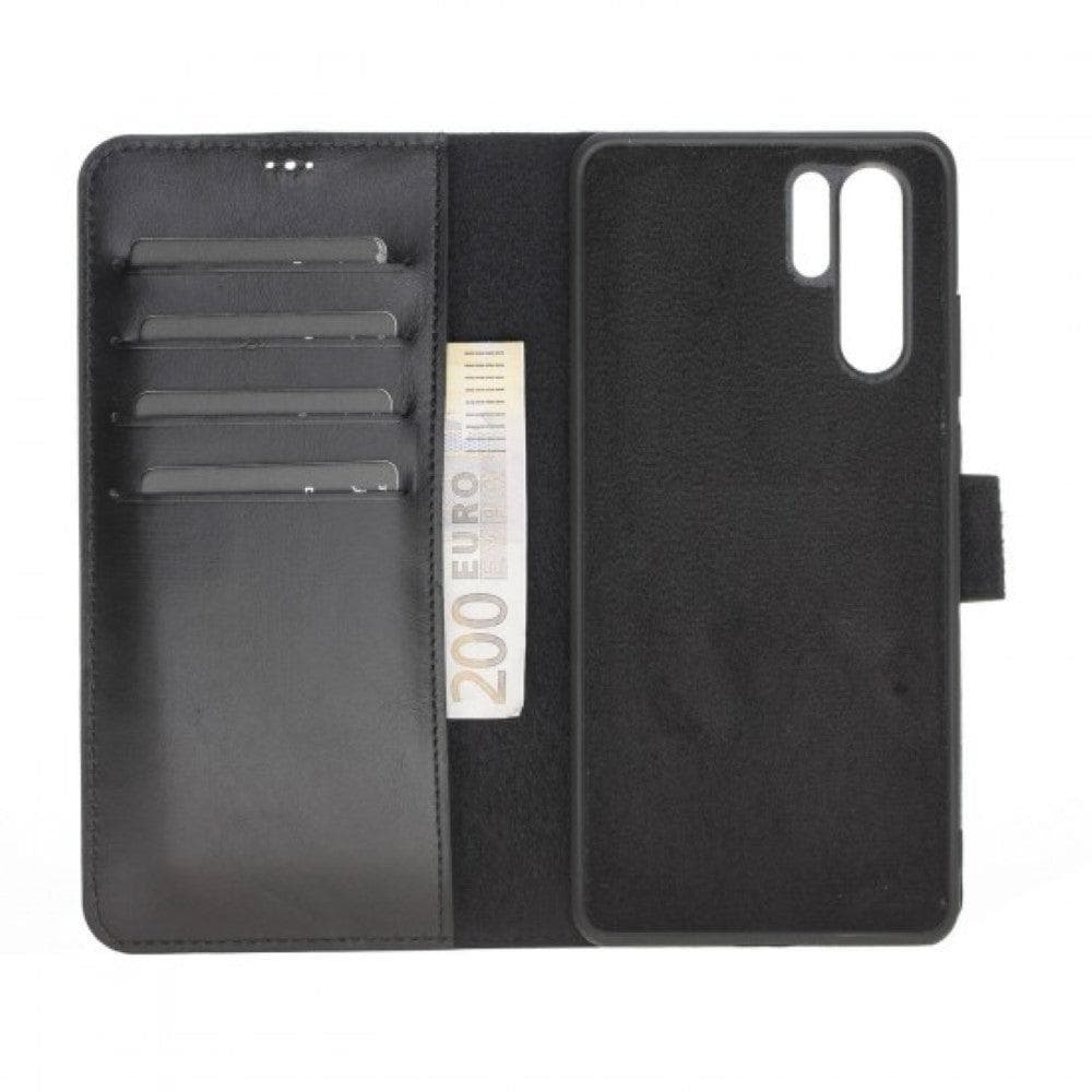 Huawei P30 Leather Detachble Magic Wallet Case Huawei P30 / Rustic Black Bouletta LTD