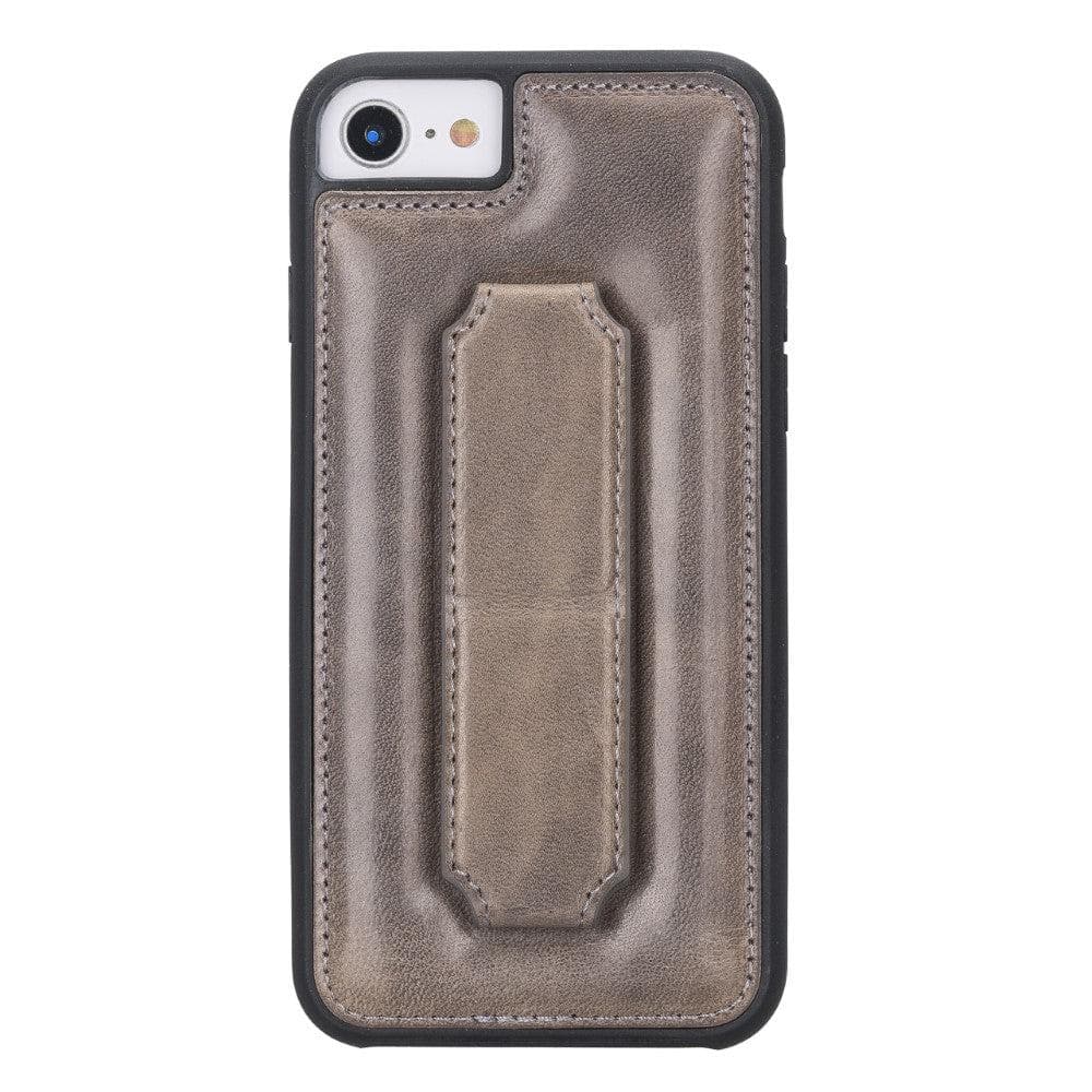 iPhone 8 series Leather back cover case with hand strap iPhone 8 / Vegetal Gray Bouletta LTD