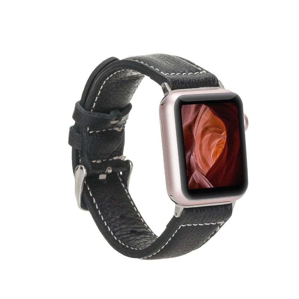 Lincoln Classic Apple Watch Leather Strap Black-NM1 Bouletta LTD
