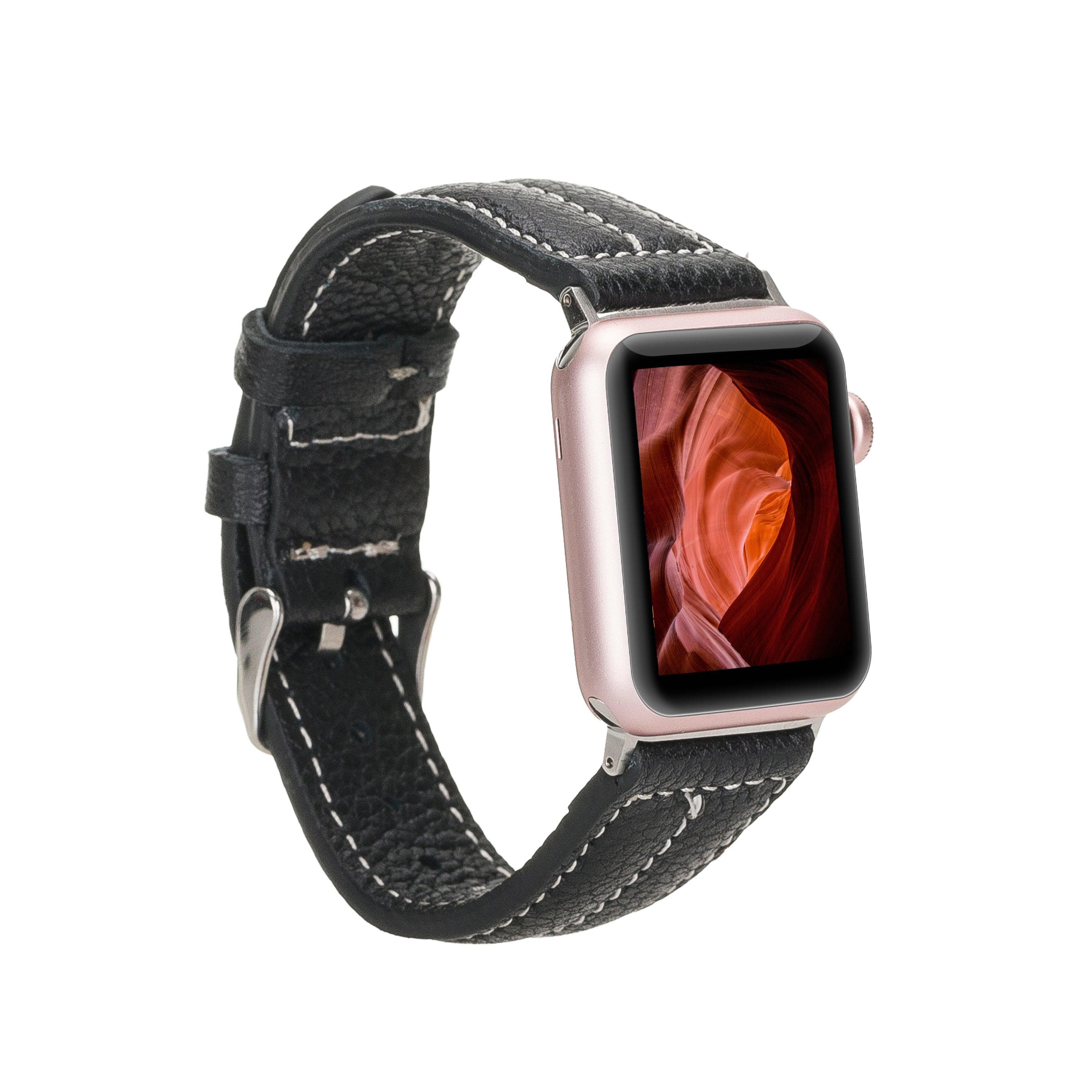 Lincoln Classic Apple Watch Leather Strap Black-NM3 Bouletta LTD