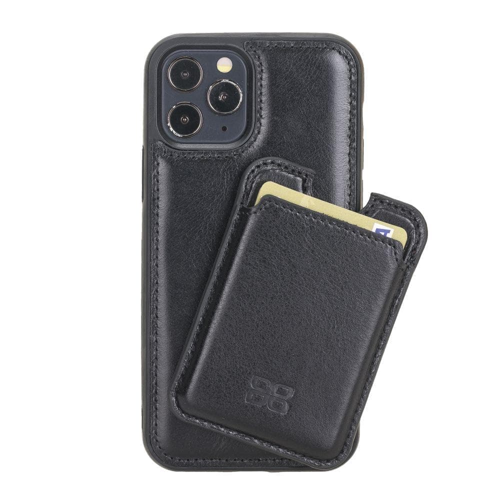 Maggy Magnetic Detachable Leather Card Holder for Back Covers Black / Leather Bouletta B2B