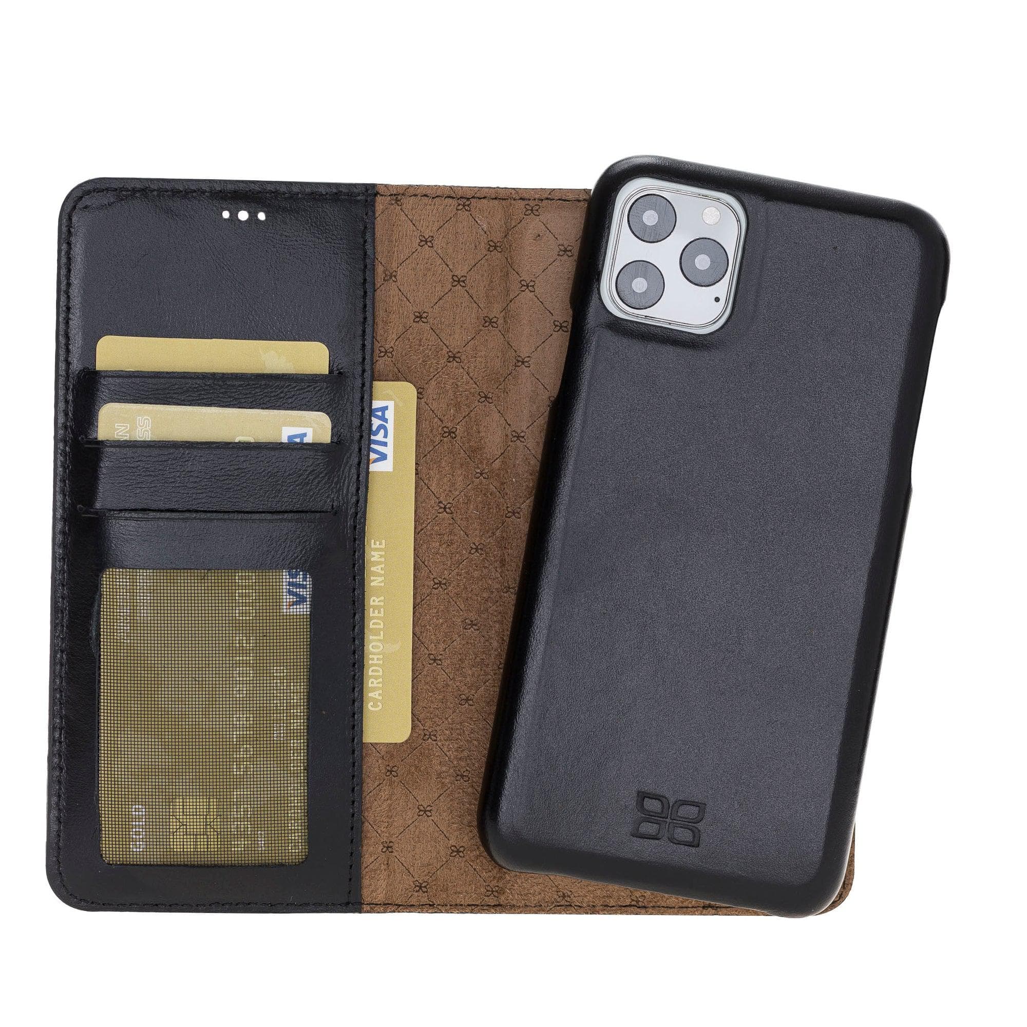 Detachable Fully Covering Leather Wallet Case For Apple iPhone 11 Series iPhone 11 Pro Max / Black Bouletta LTD