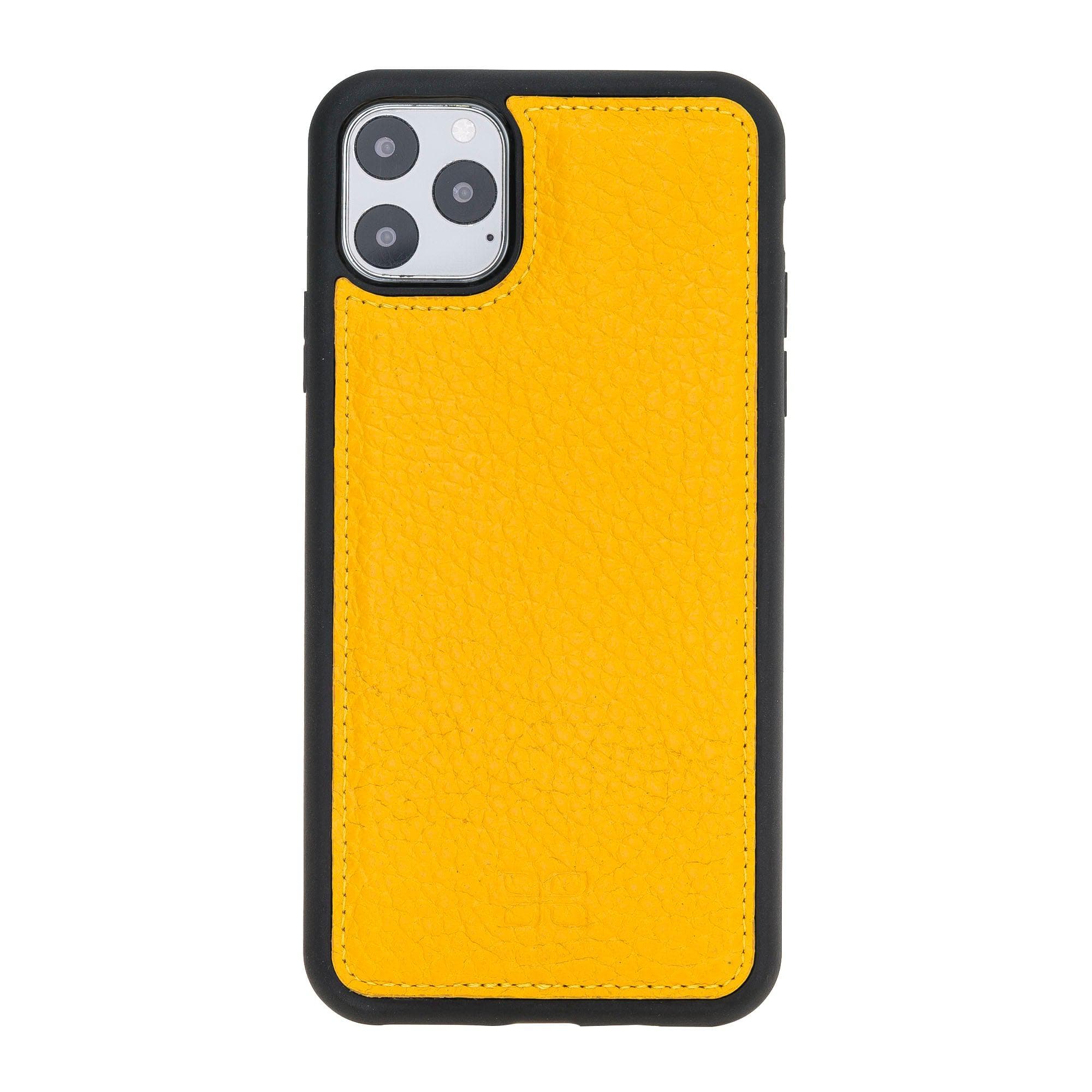 Flex Cover Leather Back Cover Case for Apple iPhone 11 Series iPhone 11 Promax 6.5" / Yellow Bouletta LTD