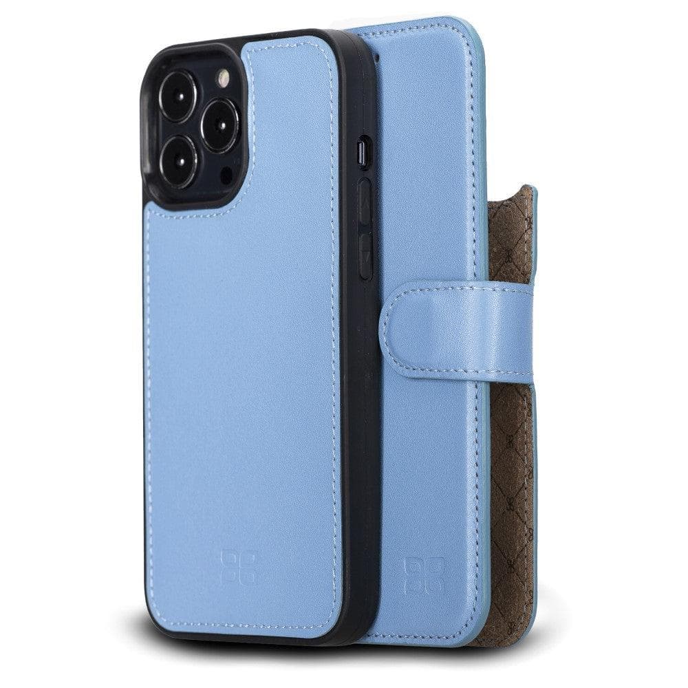 Limited Edition Apple iPhone 13 Pro Max and iPhone 13 Pro Detachable Leather Wallet Case Light Blue / iPhone 13 Pro Max 6.7" Bouletta LTD