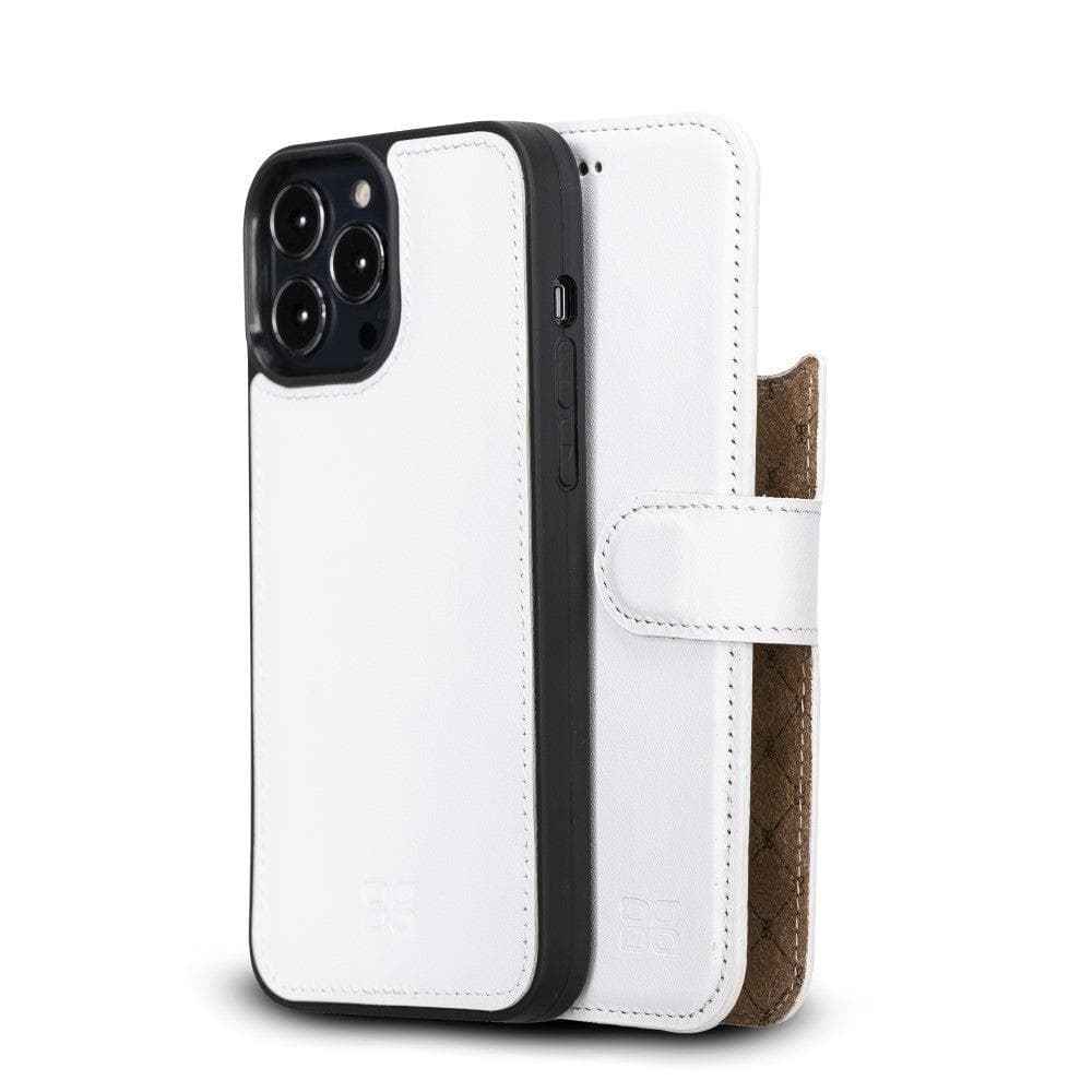 Limited Edition Apple iPhone 13 Pro Max and iPhone 13 Pro Detachable Leather Wallet Case White / iPhone 13 Pro Max 6.7" Bouletta LTD