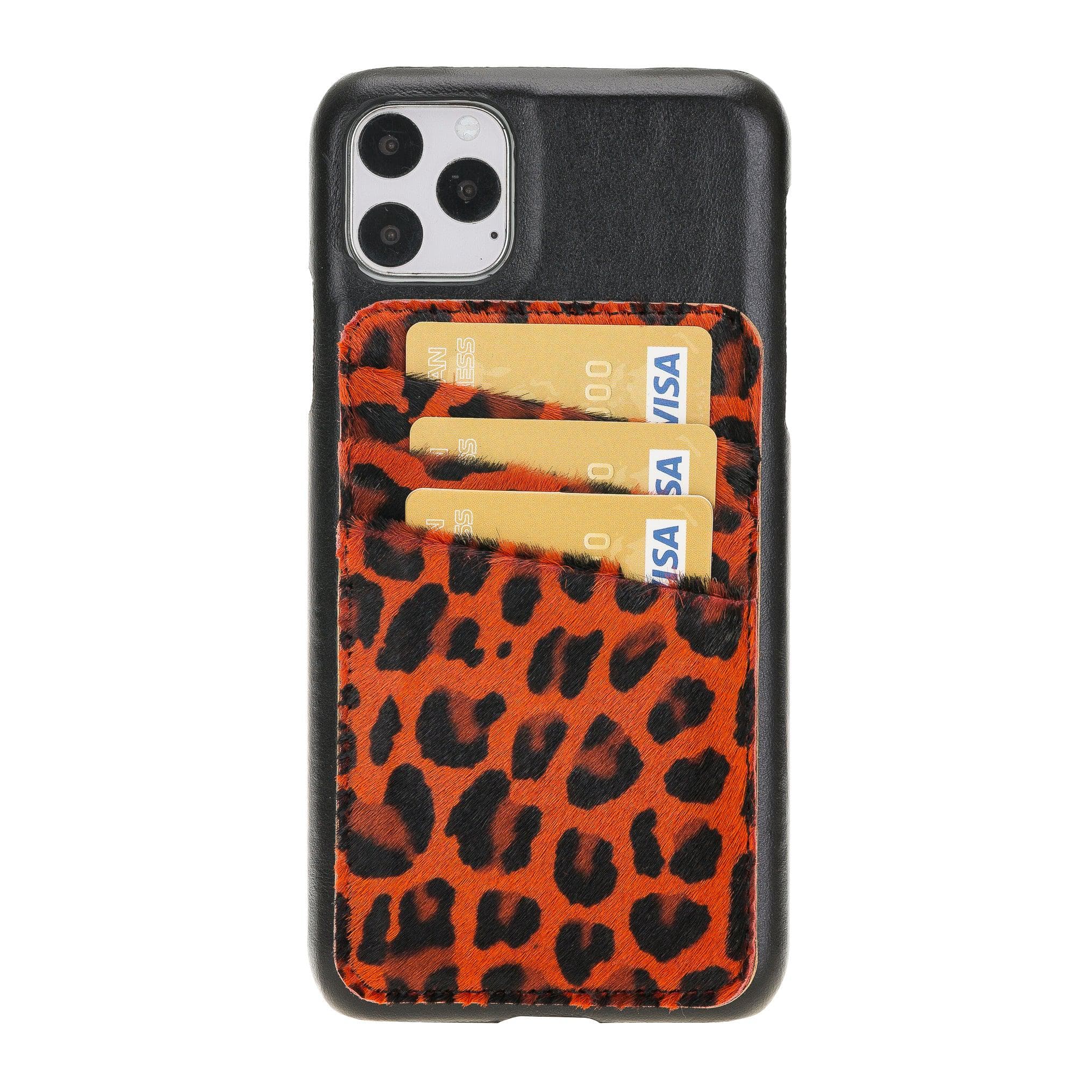 Ultimate Jacket Cases with Detachable Card Holder for iPhone 11 Series iPhone 11 Pro Max / Black-Red Leopard Bouletta LTD