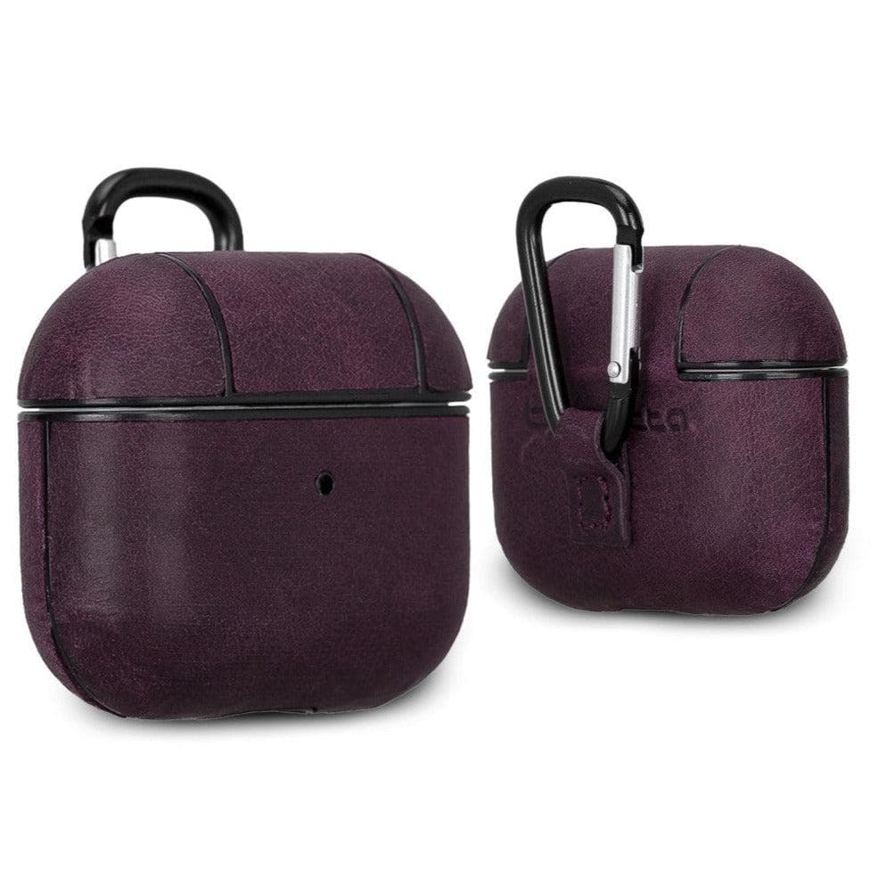 Juni Genuine Leather Cases for Apple AirPods 3rd Generation Purple Bouletta LTD