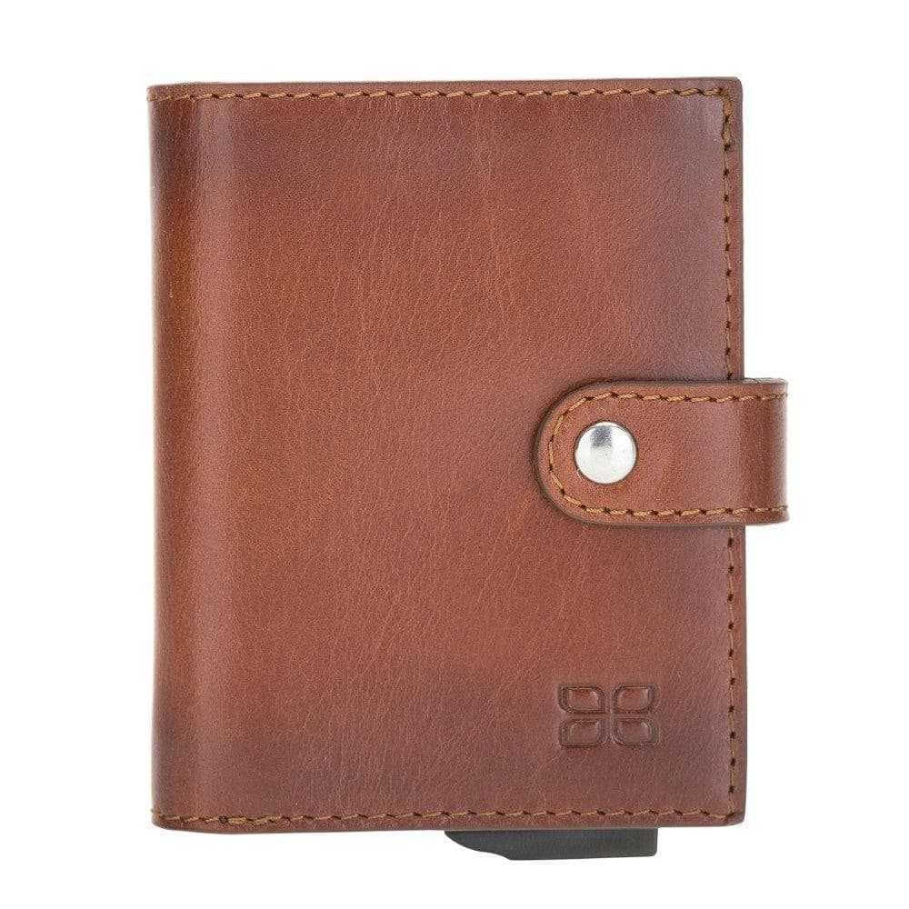 Palermo Zip Mechanical Leather Card Holder Rustic Tan Bouletta LTD